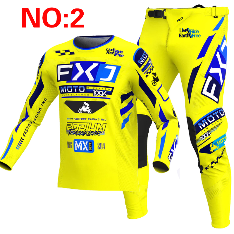 2025 FXJ motocross jersey and  - огляд і ціна Motorcycle Gear Blue